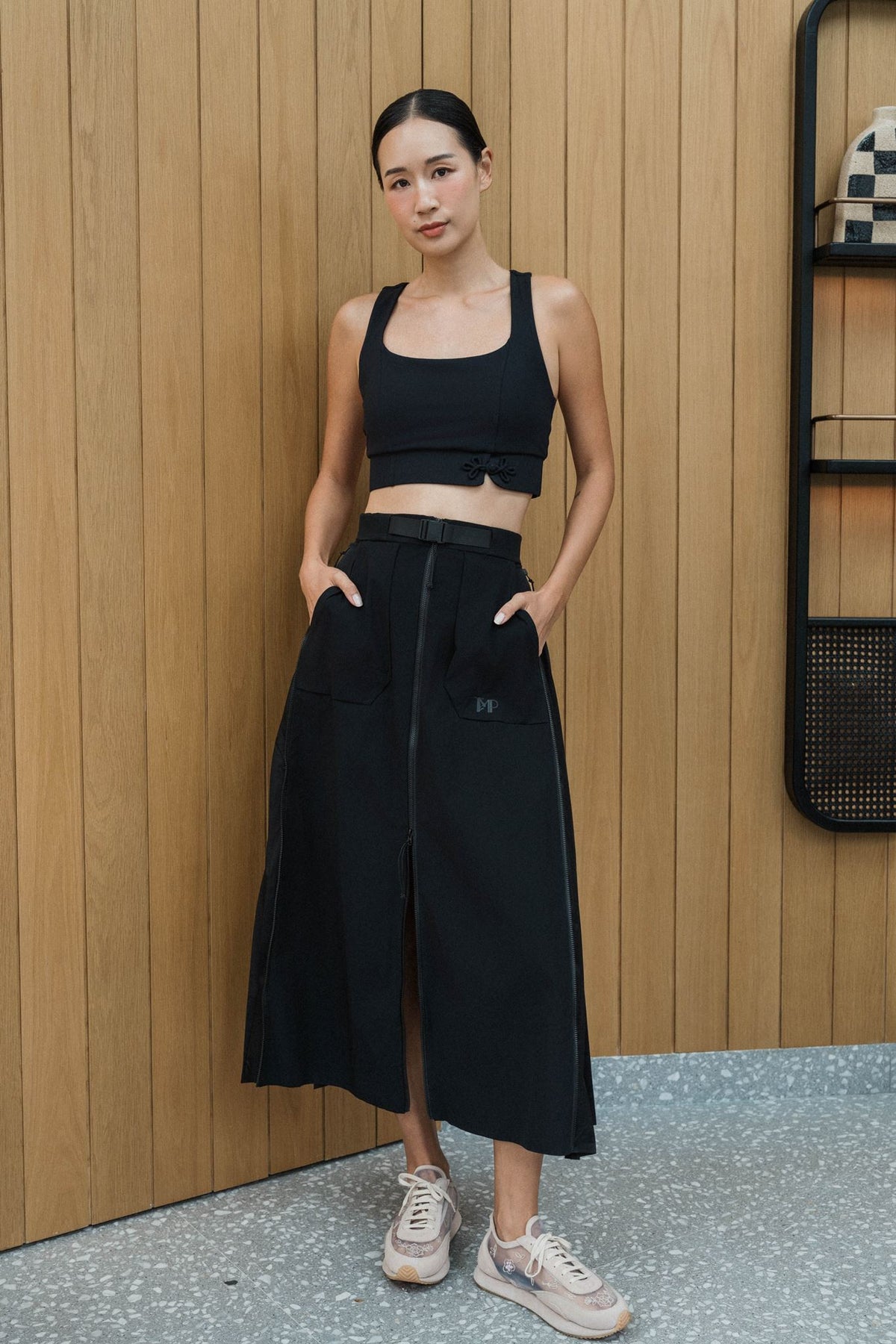 Switch Up Convertible Skirt - Black / Beige