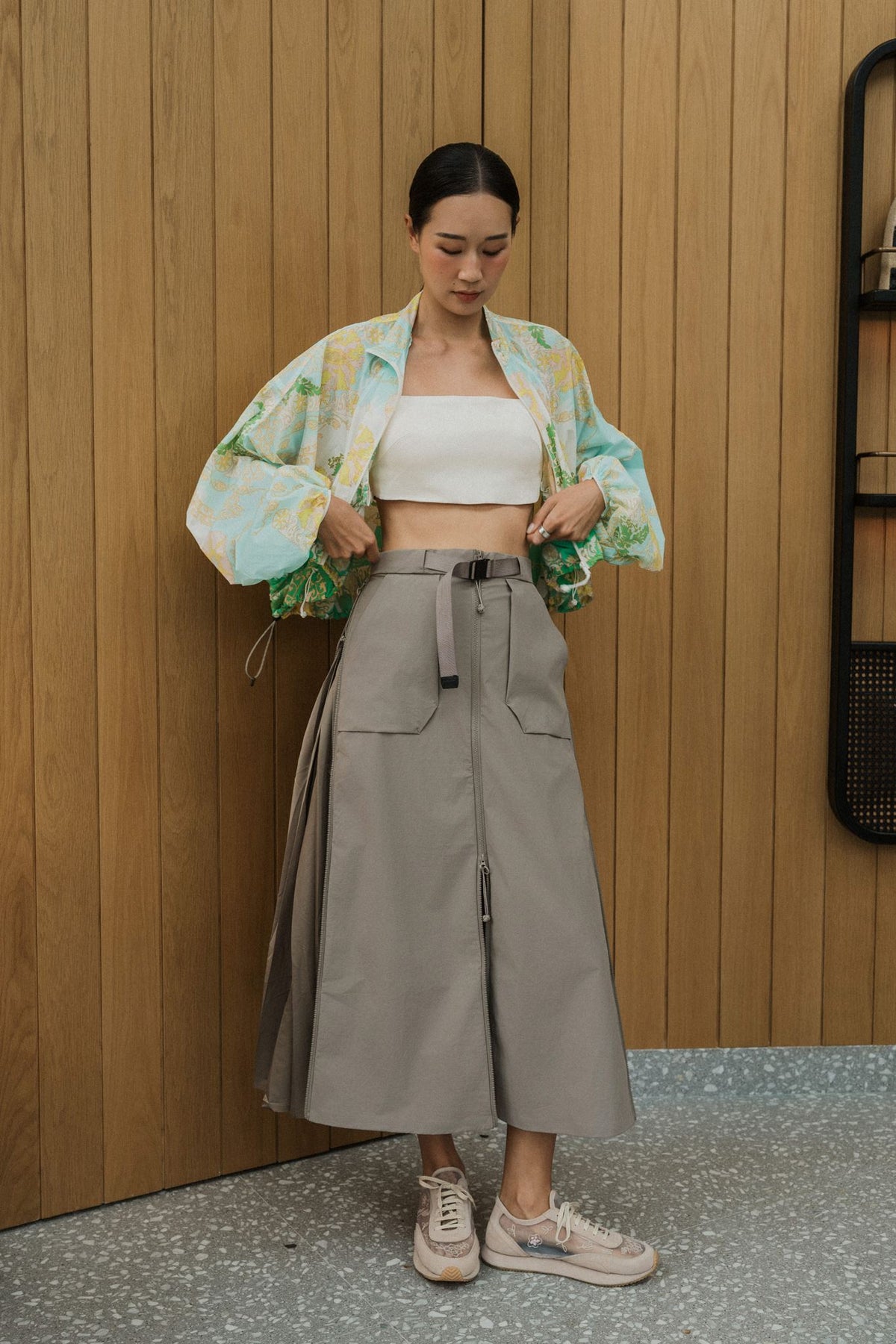 Switch Up Convertible Skirt - Black / Beige
