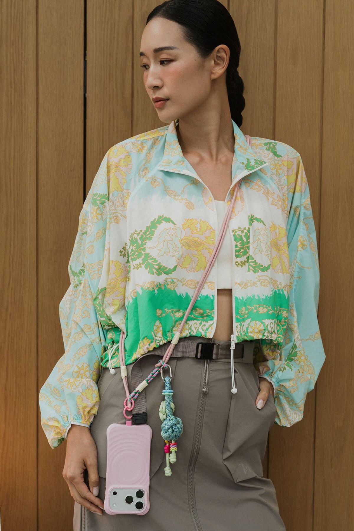 Breeze Throwover Jacket - Abstract Botanical / Pastel Paisley