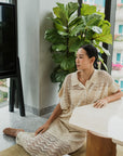 Coastline Crotchet Top - Cream / Black / Plum