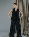 Hikari Beaded Vest - Black / White PREORDER