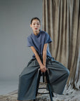 Kendo Wide-Legged Pants- Black / Charcoal BACKORDER