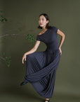 Ori Modal Maxi Dress - Charcoal Grey / Black