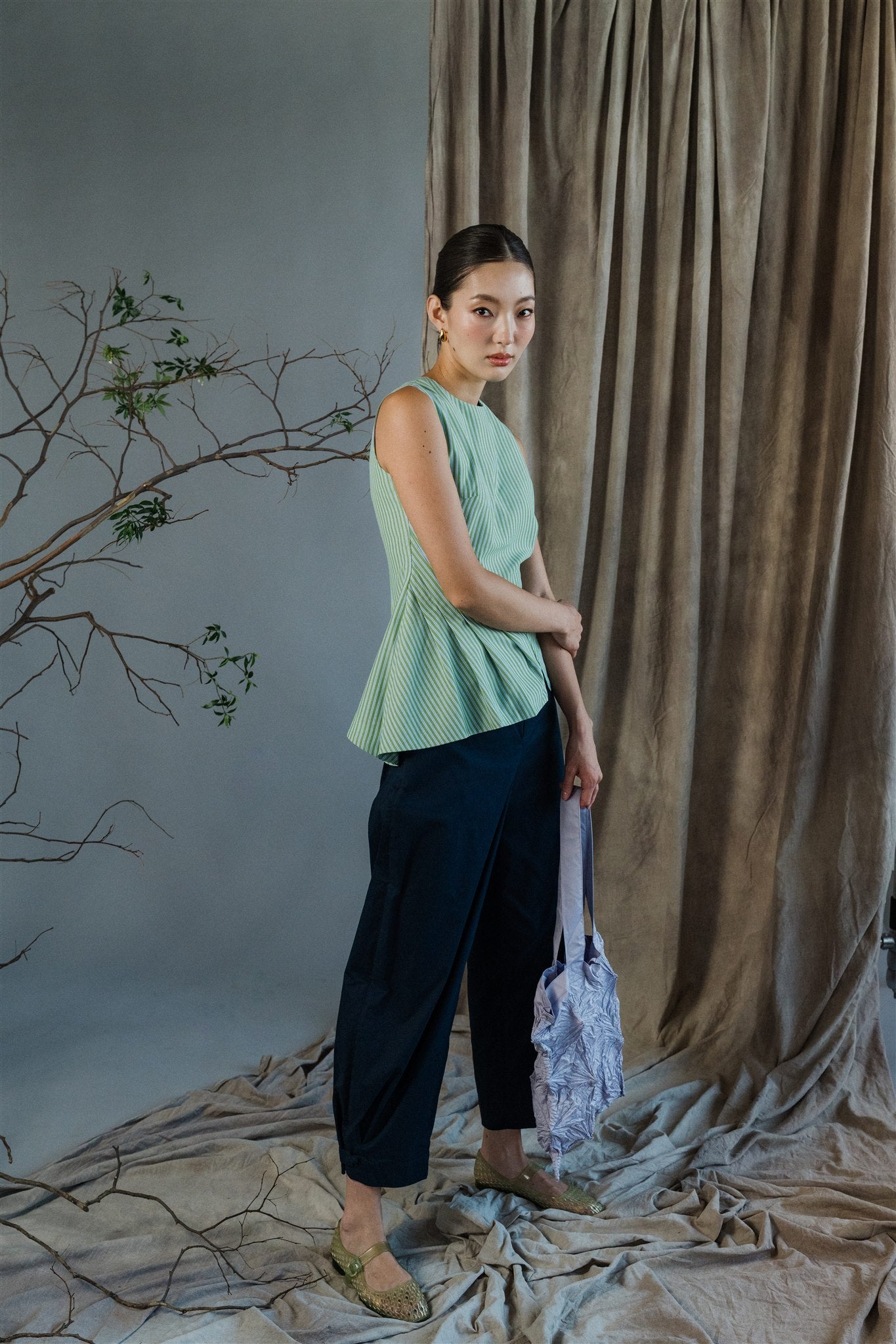 Gara Asymetrical Top - Gingham / Stripes BACKORDER