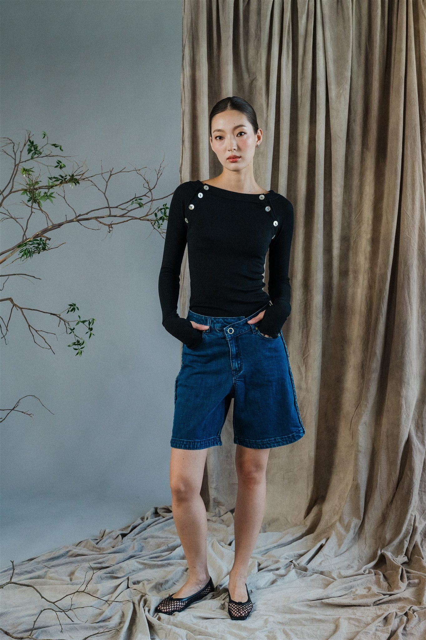 Sora Denim Shorts Set