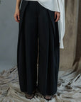 Kendo Wide-Legged Pants- Black / Charcoal BACKORDER