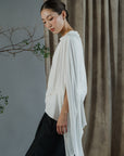 Yohaku Drape Top - White / Yellow