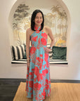Rhea Halter Maxi Dress - Anya / Sunset Bloom