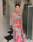 Rhea Halter Maxi Dress - Anya / Sunset Bloom