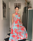Rhea Halter Maxi Dress - Anya / Sunset Bloom