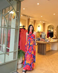Rhea Halter Maxi Dress - Anya / Sunset Bloom