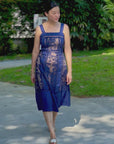 Adele Lace Dress - White / Navy