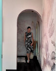 Cove Cut-Out Frill Dress - Black & White