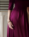 Maia Asymmetrical Maxi Dress - Black / Purple