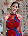 Delphine Halter Cheongsam -Sunset Blooms