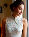 Signature Lace Cheongsam (Knee Length) - Peach ( Pre-order )