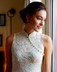 Signature Lace Cheongsam (Midi) - Fuchsia / Peach / Navy ( Pre-order )