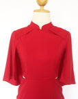 Cape Cut-Out Fitted Cheongsam - Red (Pre-order)