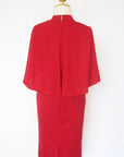Cape Cut-Out Fitted Cheongsam - Red (Pre-order)