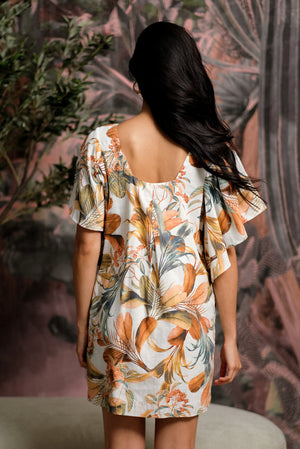 
            
                Load image into Gallery viewer, Carmela Flutter Sleeves Dress - Harvest
            
        