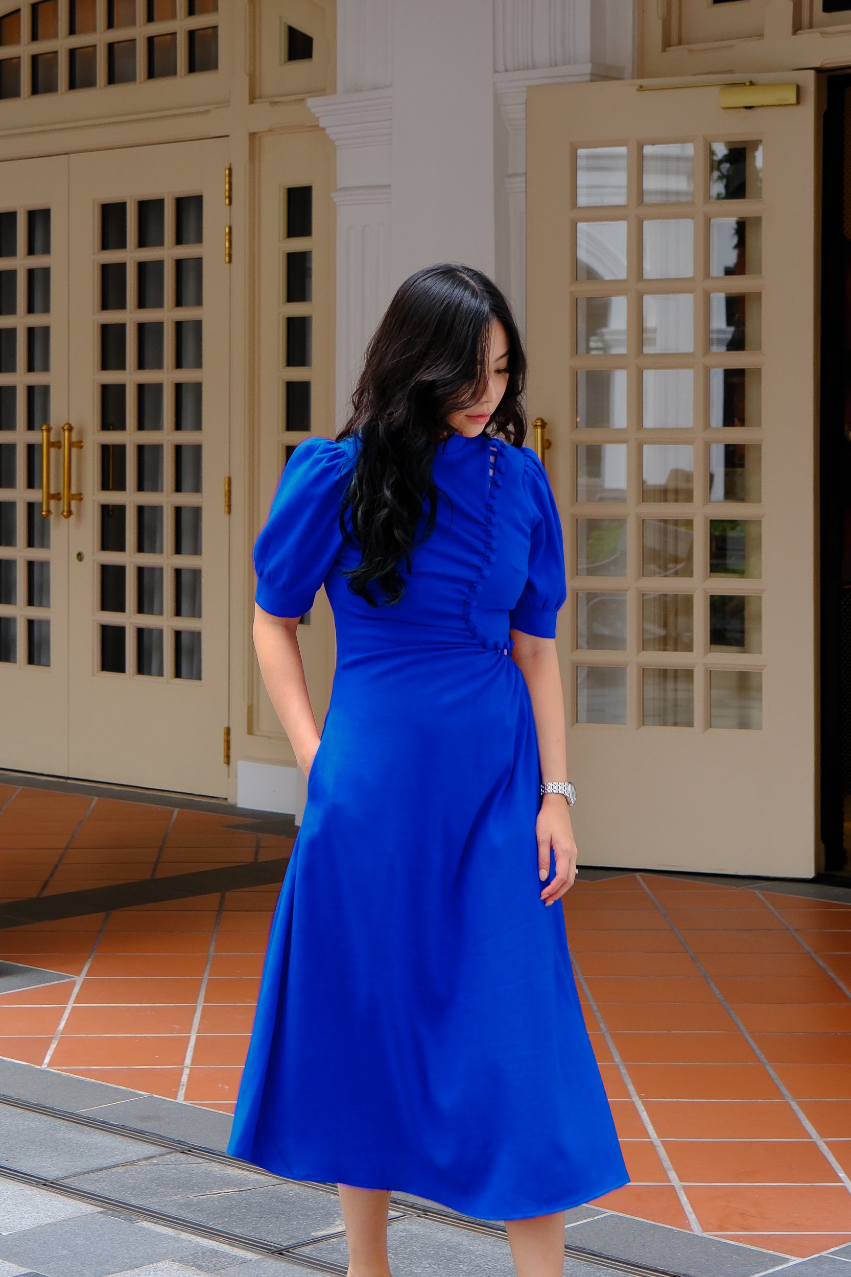 Astrid Convertible Midi Cheongsam - Red / Blue