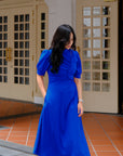 Astrid Convertible Midi Cheongsam - Red / Blue