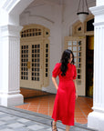 Astrid Convertible Midi Cheongsam - Red / Blue