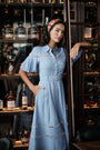 TMP x DOT Monogram Shirt Dress - Orange / Chambray