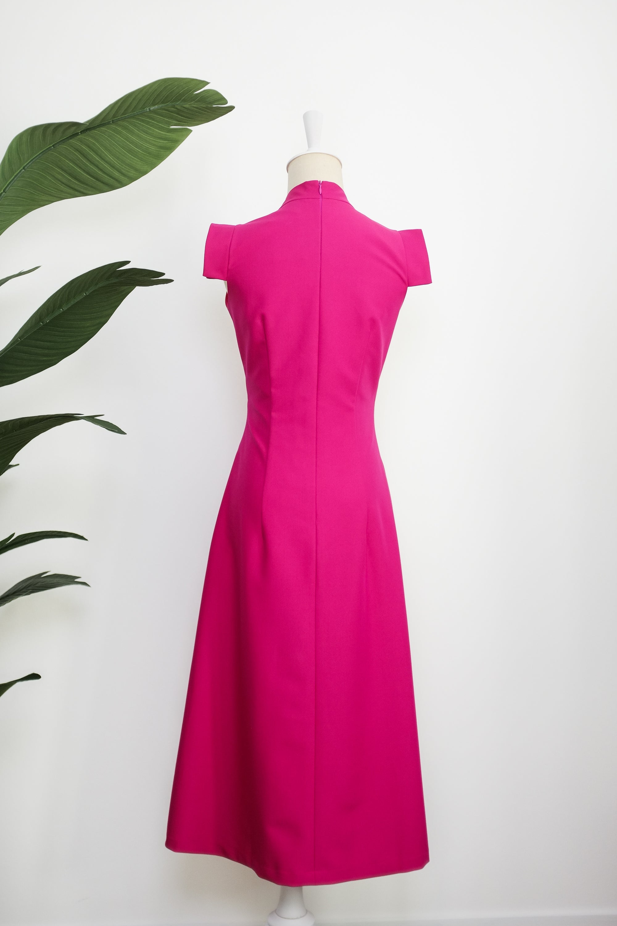 Selena Midi Dress - Fuchsia / Red / Cobalt ( Pre-order )