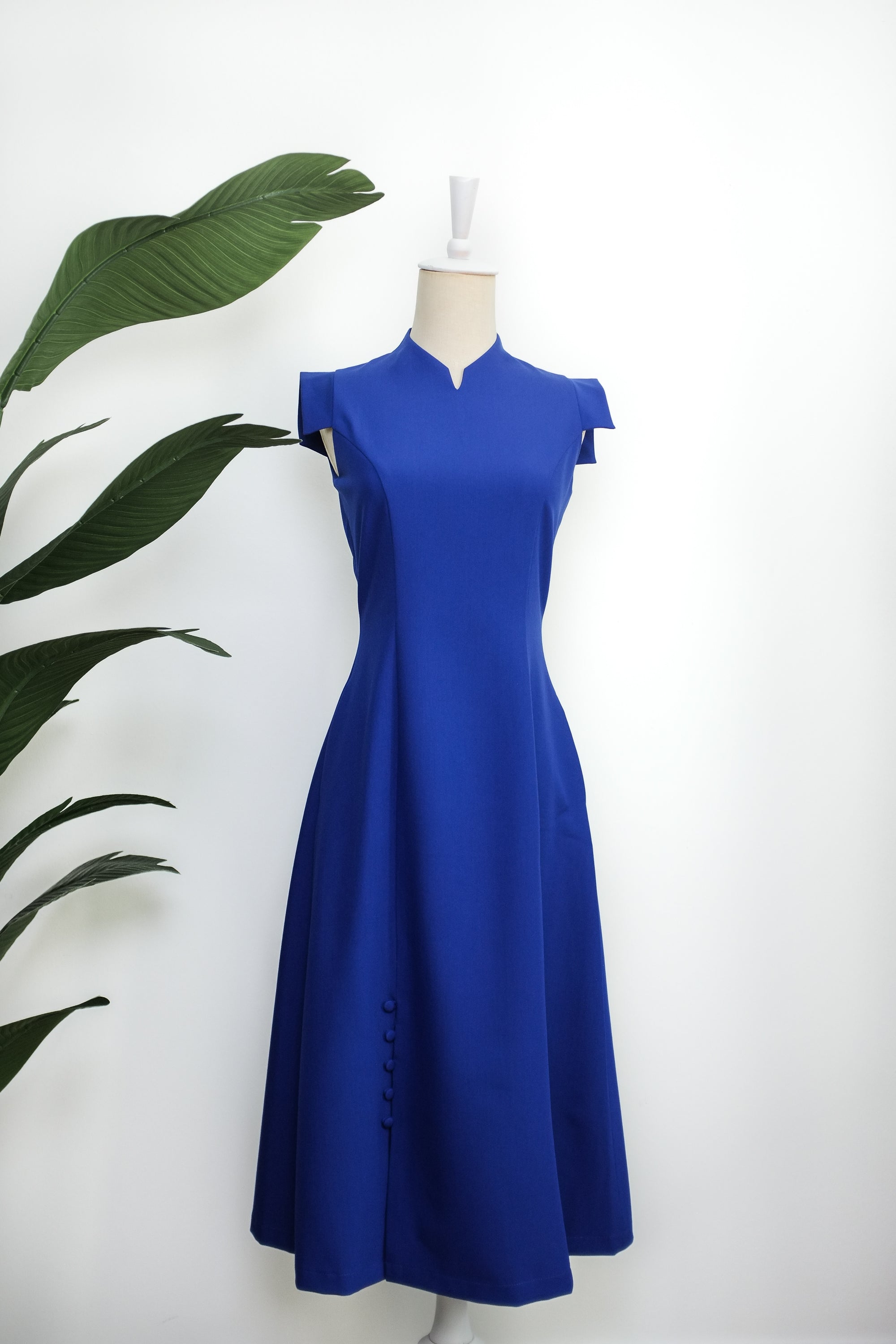 Selena Midi Dress - Fuchsia / Red / Cobalt ( Pre-order )