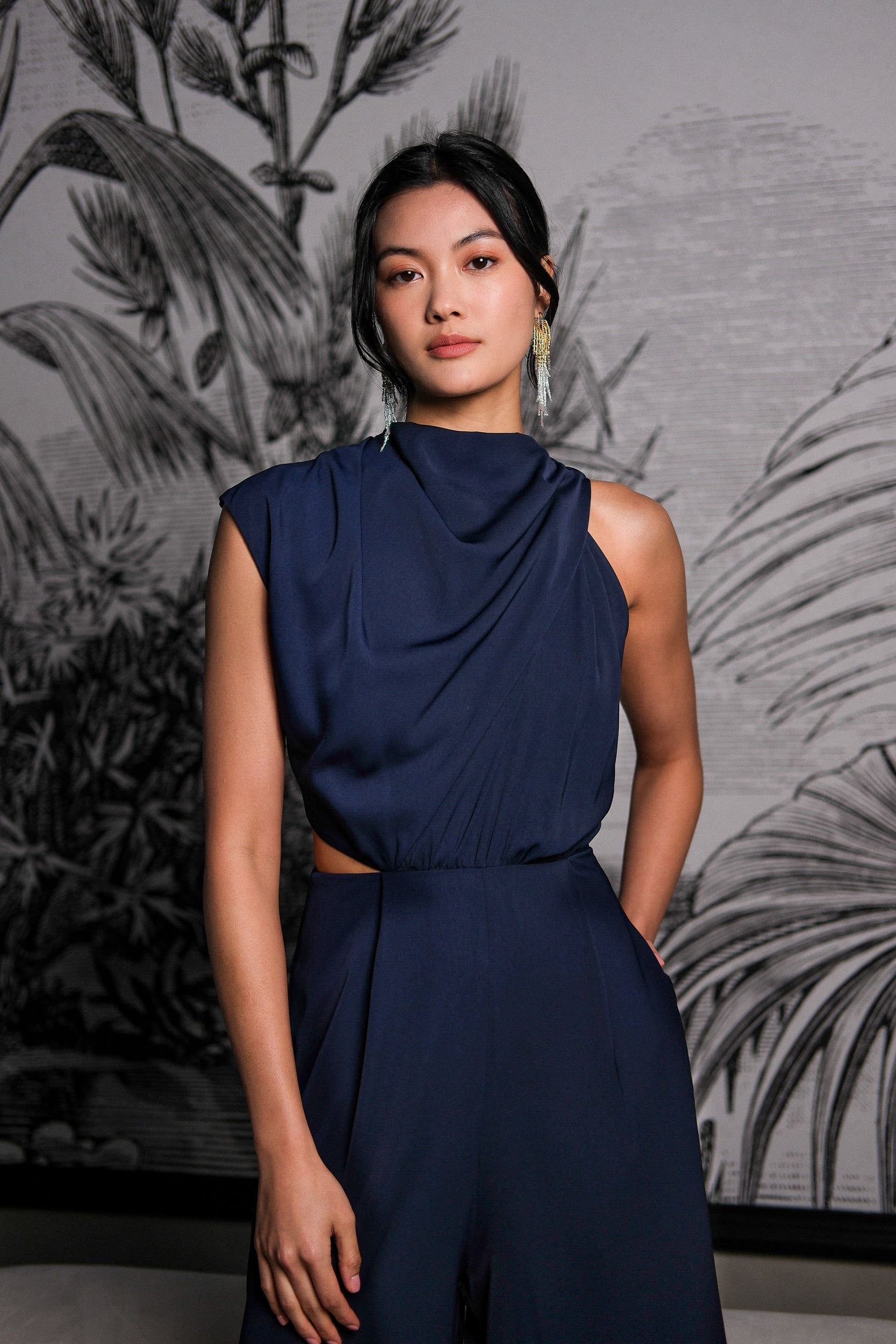 Leilani Maxi Jumpsuit - Red / Navy