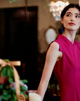 Selena Midi Dress - Fuchsia / Red / Cobalt ( Pre-order )