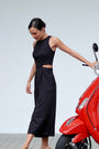 Jem Racer Cut-Out Midi Jumpsuit - Black / Cobalt (Pre-order)