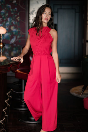 Leilani Maxi Jumpsuit - Red / Navy (Pre-order)