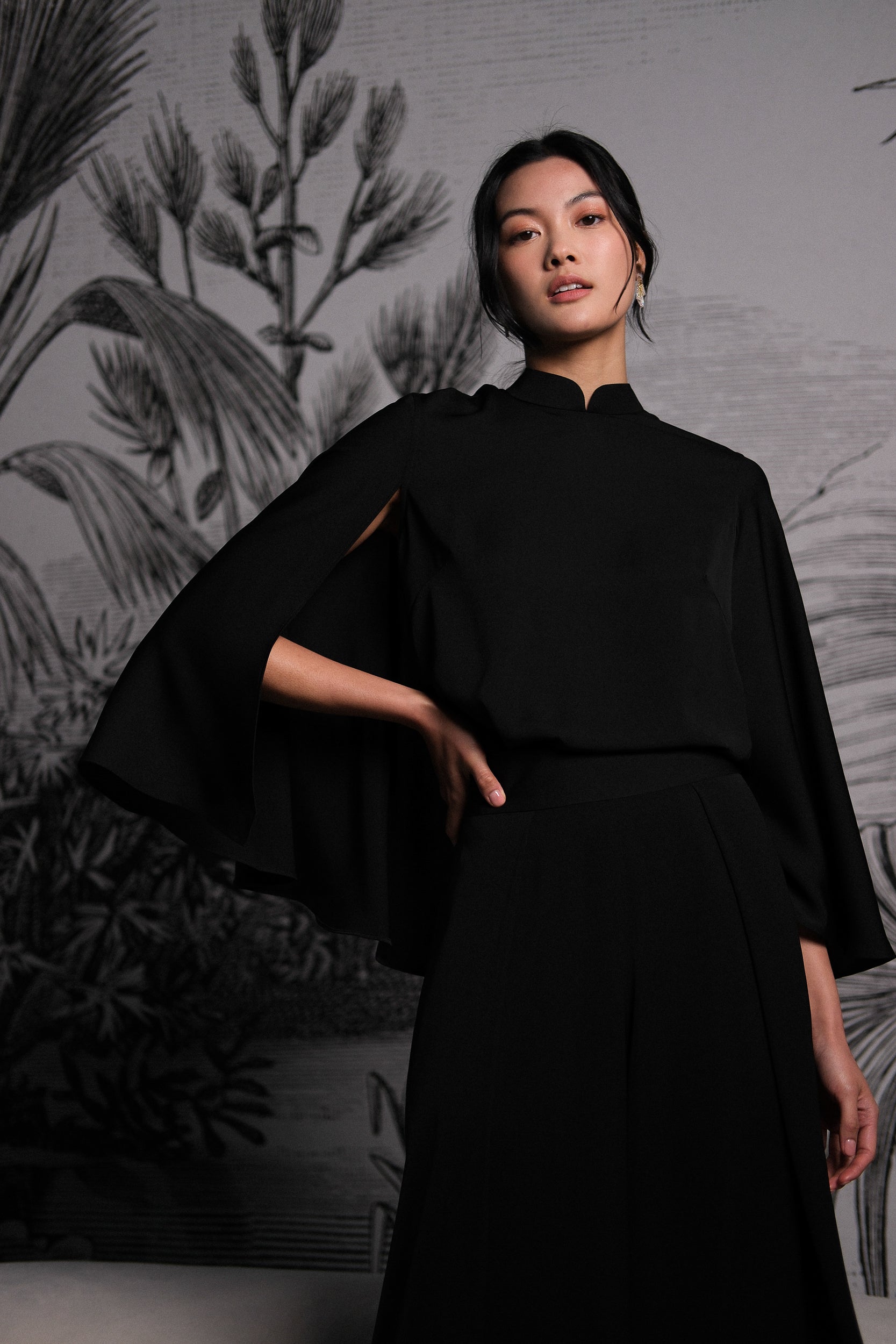 Dance Away Cape Top - Red/ Forest Green/ Cobalt / Black (Pre-order)