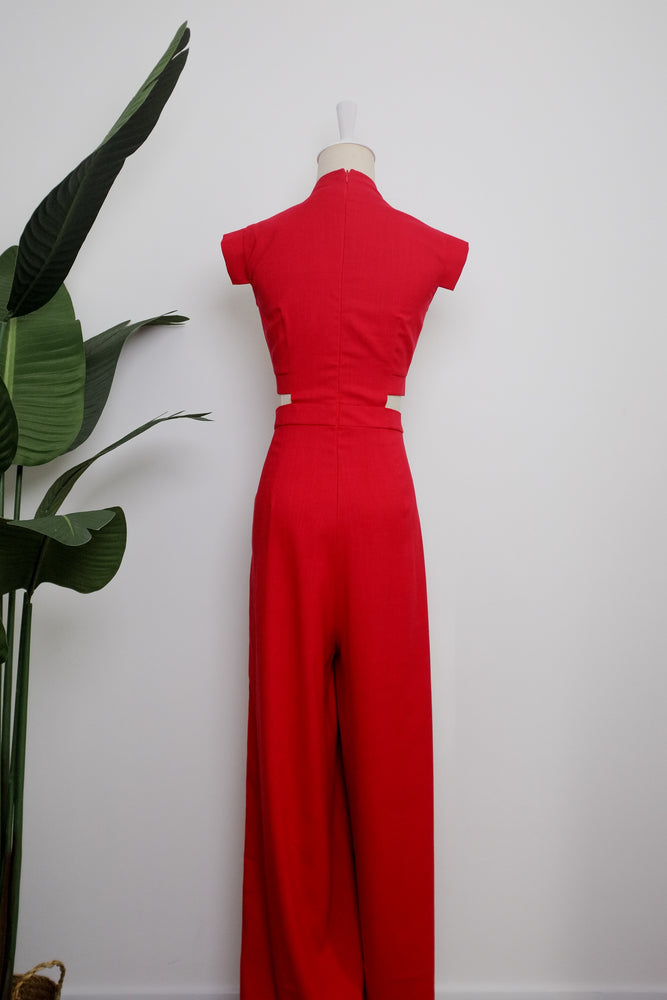 
            
                Load image into Gallery viewer, Athena Cut-Out Maxi Jumpsuit (Pre-order)
            
        