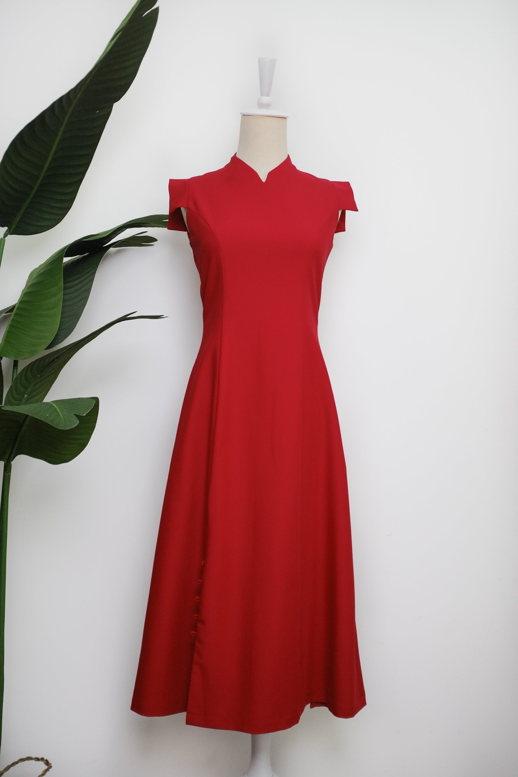 Selena Midi Dress - Fuchsia / Red / Cobalt ( Pre-order )
