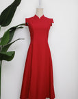 Selena Midi Dress - Fuchsia / Red / Cobalt ( Pre-order )