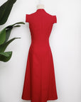 Selena Midi Dress - Fuchsia / Red / Cobalt ( Pre-order )