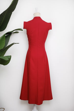 Selena Midi Dress - Fuchsia / Red / Cobalt ( Pre-order )