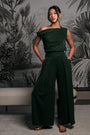 Palazzo Flare Pants - Forest Green / Fuchsia / Black (Pre-Order)