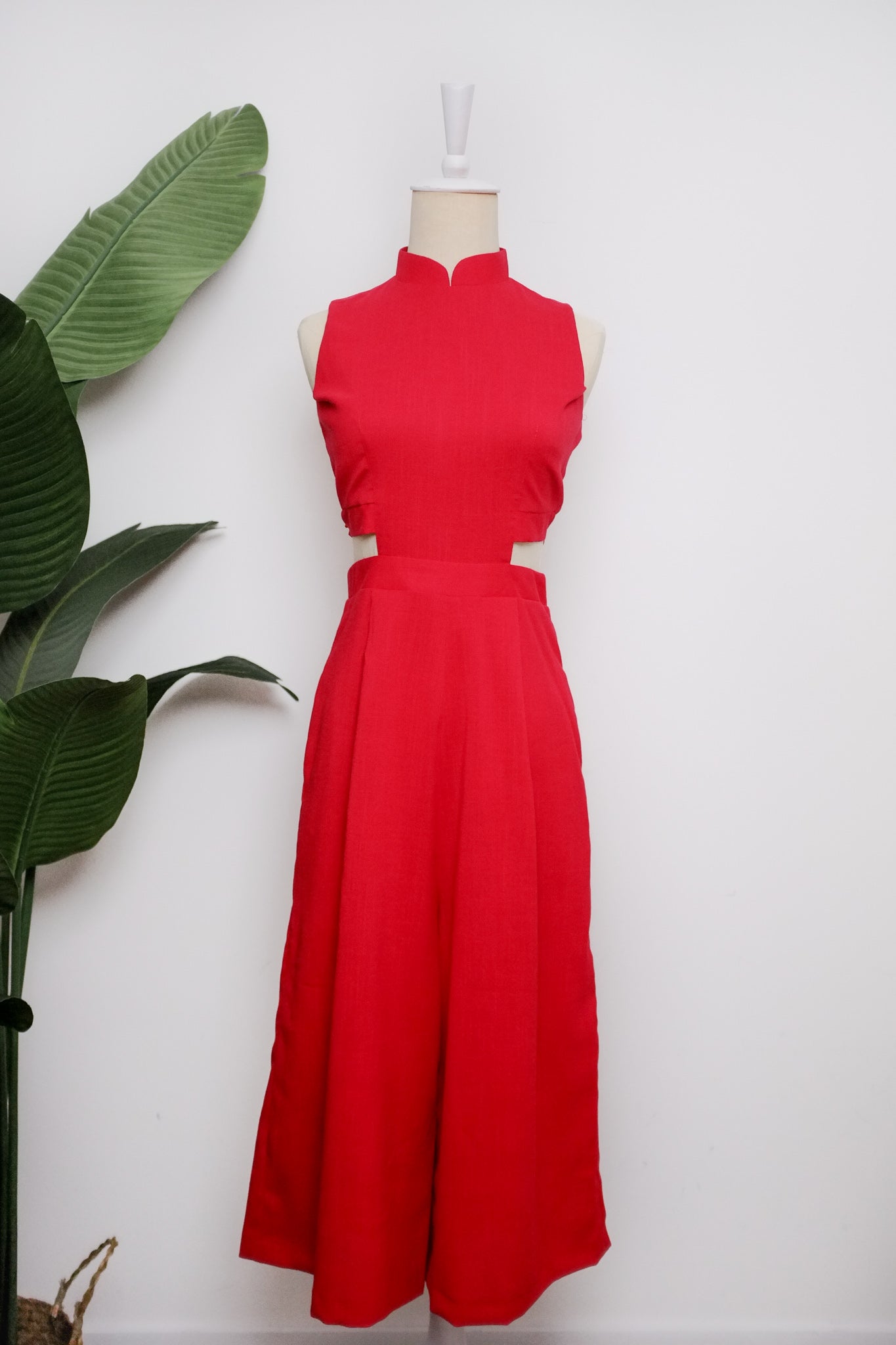 Signature Cut-Out Midi Jumpsuit - Black / Red ( Pre-order )