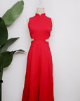 Signature Cut-Out Midi Jumpsuit - Black / Red ( Pre-order )
