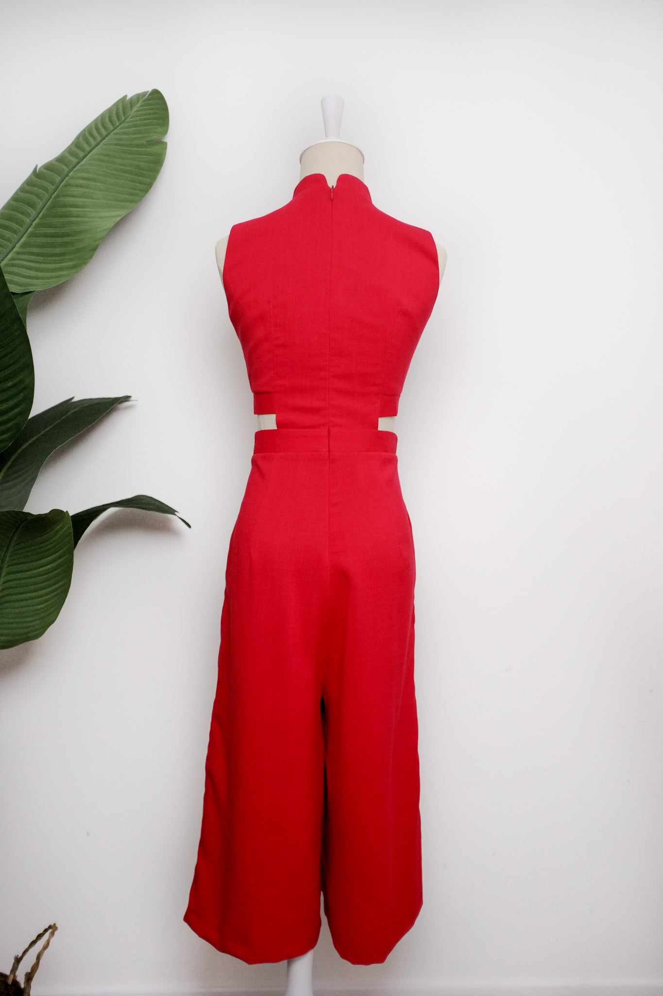 Signature Cut-Out Midi Jumpsuit - Black / Red ( Pre-order )