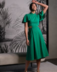 Signature Cut-Out Cheongsam with Sleeves - Emerald (Pre-order)