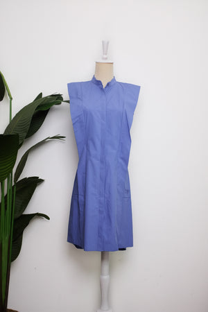 
            
                Load image into Gallery viewer, Alessandra Convertible Shirt Dress - Cornflower Blue / Chartreuse/ White
            
        