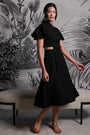 Signature Cut-Out Cheongsam with Sleeves - Black (Pre-order)