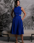 Signature Cut-Out Cheongsam - Cobalt (Pre-order)