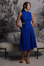 Signature Cut-Out Cheongsam - Cobalt (Pre-order)
