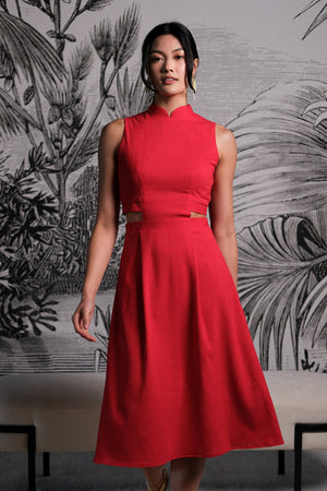 
            
                Load image into Gallery viewer, Signature Cut-Out Cheongsam - Red (Pre-order)
            
        